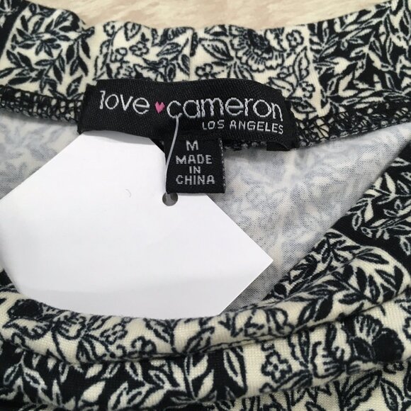 Love Cameron LA Dress Size Medium Black Floral Long Sleeve Stretch Mini Bodycon - Picture 5 of 10